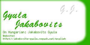 gyula jakabovits business card